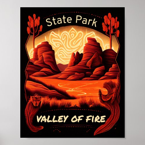 Valley Of Fire State Park Vintage Poster