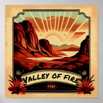 Valley Of Fire State Park Vintage WPA Style