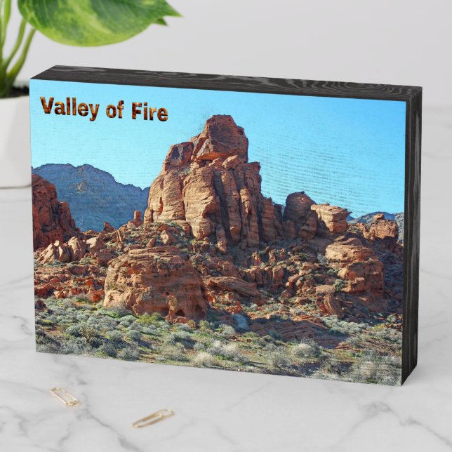 Valley of Fire State Park Wooden Box Sign (In Situ Horizontal)