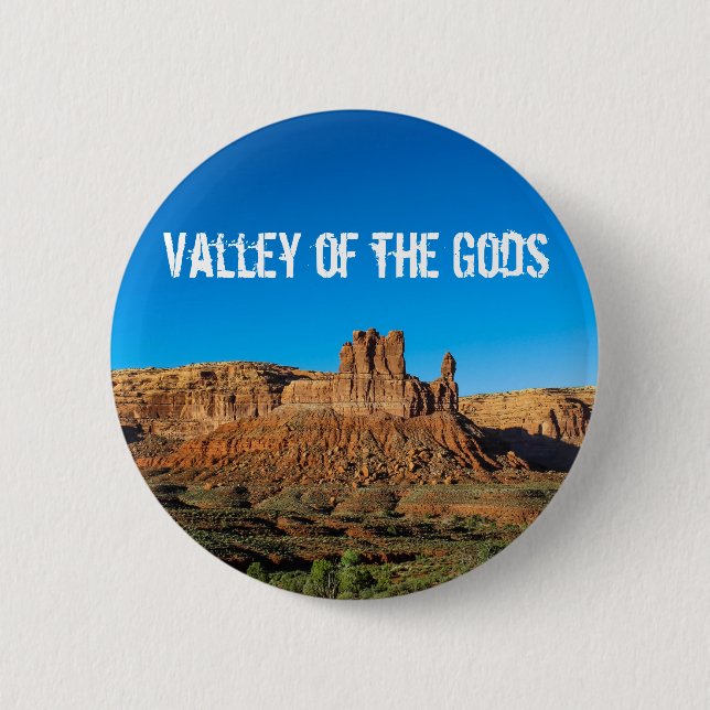 Valley of the Gods Blue Skies Butte Pinback Button (Front)