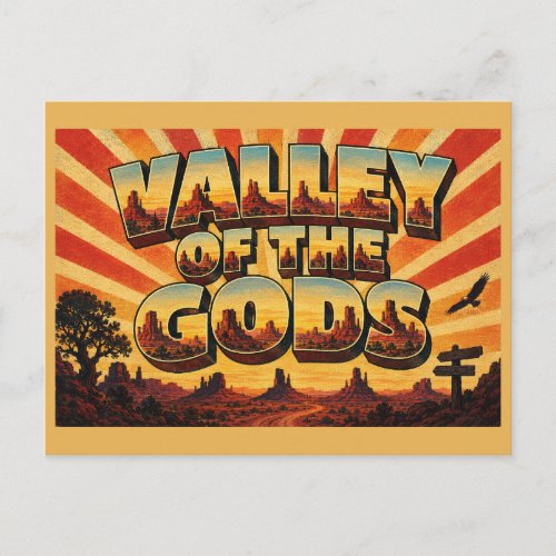 Valley of the Gods UT Sandstone Monoliths Art Postcard
