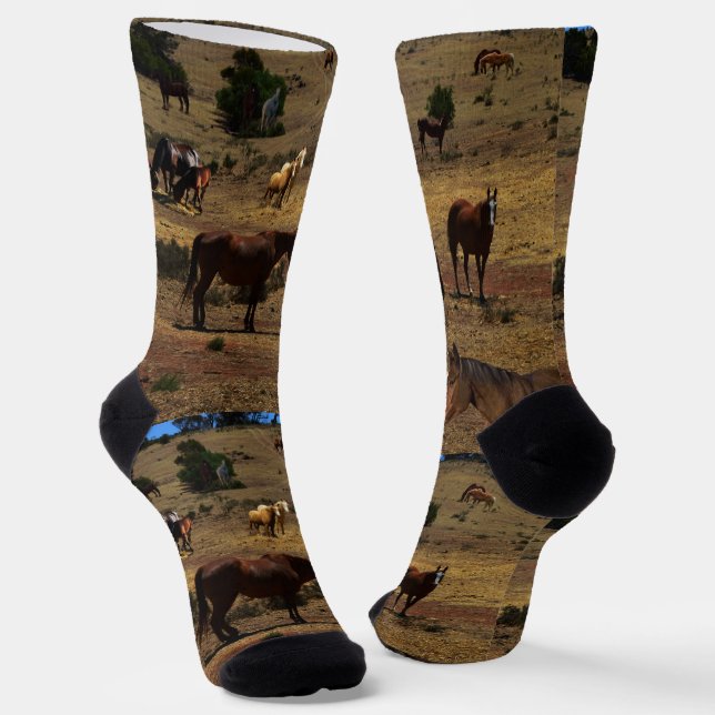 Valley Of The Horses, Crew Socks (Angled)