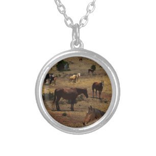 Valley Of The Horses, Silver Plated Necklace