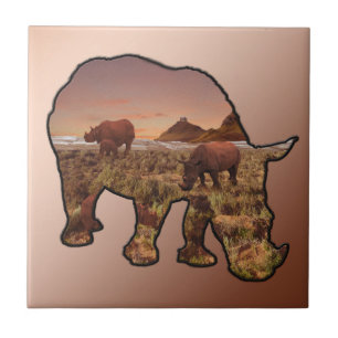 Valley Of The Rhinoceros, Ceramic Tile