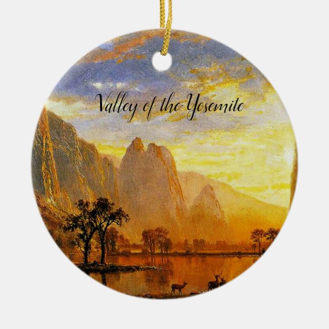 Valley of the Yosemite, fine art, Ceramic Ornament (Front)