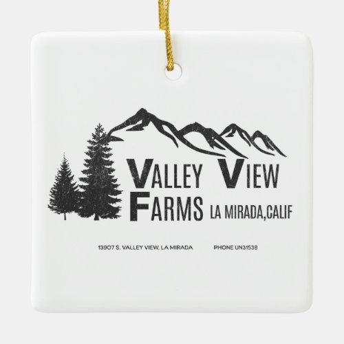 Valley View Farms La Mirada vintage Ceramic Ornament