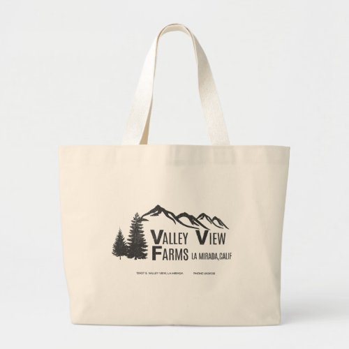 Valley View Farms La Mirada vintage Large Tote Bag