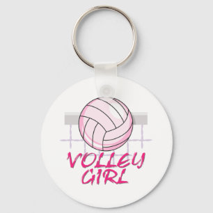 valley volley girl volleyball design keychain
