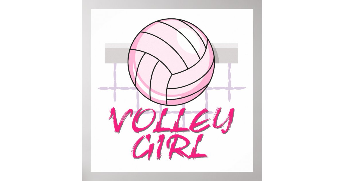 valley volley girl volleyball design poster | Zazzle