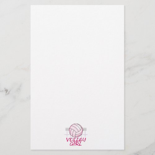 valley volley girl volleyball design stationery