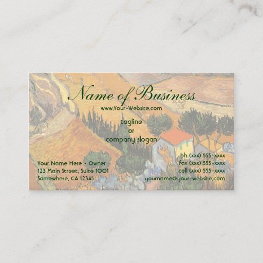 Customizable Valley with Ploughman From Above; Vincent van Gogh Business Cards
