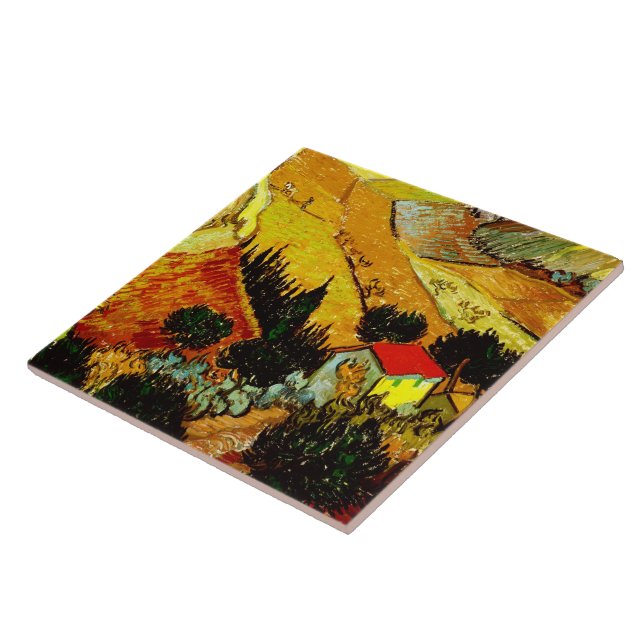 Valley with Ploughman Van Gogh Fine Art Tile (Side)