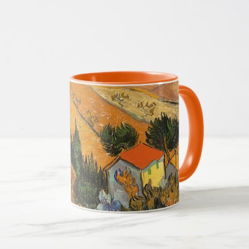 Valley with Plowman by Vincent van Gogh Mug