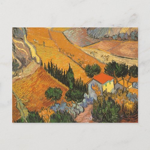 Valley with Plowman by Vincent van Gogh Postcard