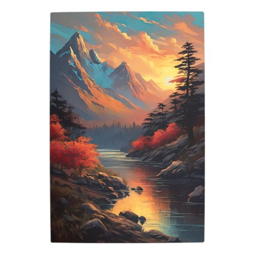 Valleys Charming Canvas Metal Print