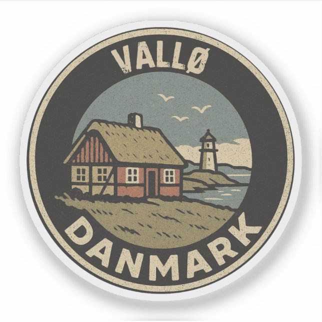 Vallø, Denmark Danmark  Sticker (Front)