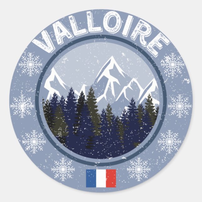 Valloire Ski Resort Classic Round Sticker (Front)