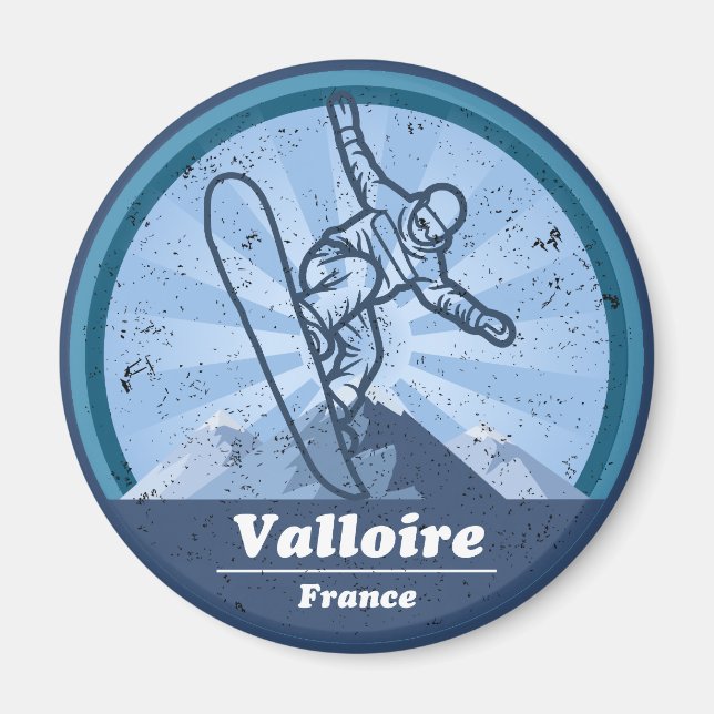 Valloire Station de ski - Snowboard Magnet (Front)