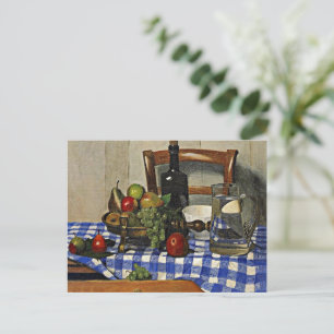 Vallotton: Still Life with Blue Checker Tablecloth Postcard