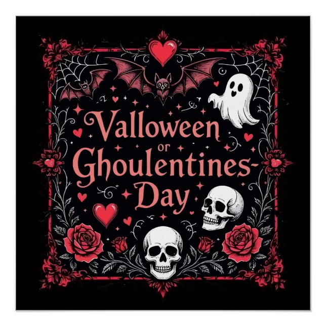 Valloween or Ghoulentines Day Event Poster (Front)