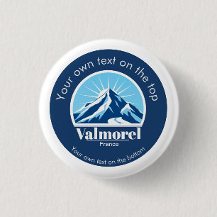 Valmorel France ski resort souvenir Button