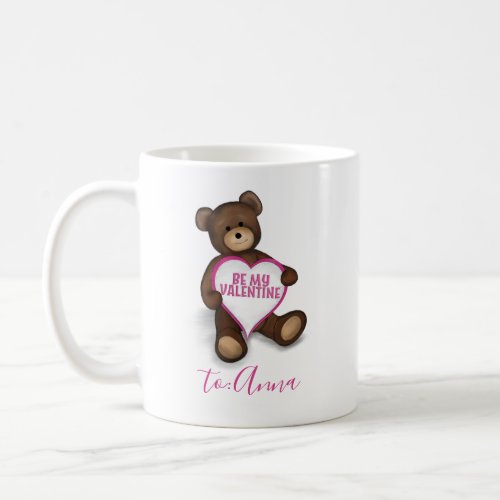 Valnetines Day Vintage Teddy Bear Personalized Coffee Mug