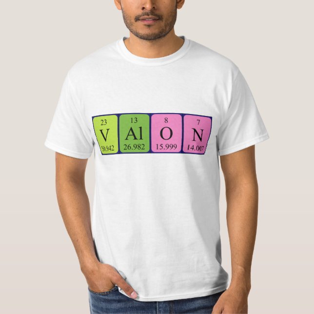 Valon periodic table name shirt (Front)
