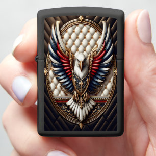 Valor Eagle Leather-Style Prestige Zippo Lighter