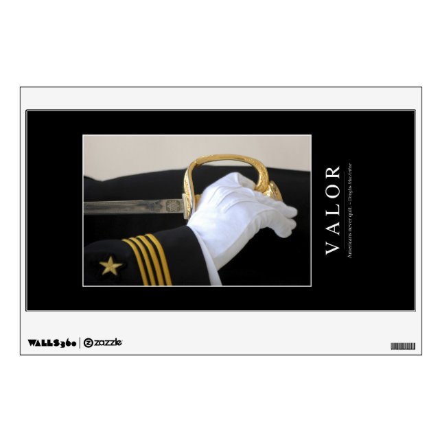 Valor: Inspirational Quote 1 Wall Sticker (Front)