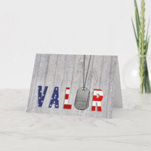 Valor Military Dog Tags Letterpress Thank You Card