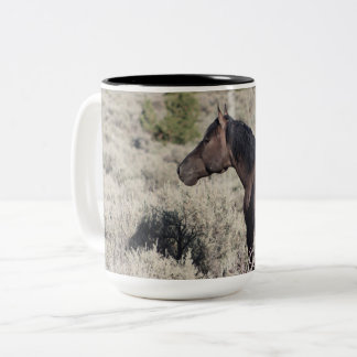 Valor of the South Steens overlooking his band  Two-Tone Coffee Mug