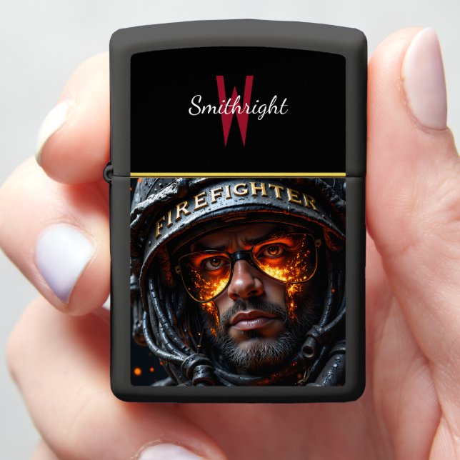 Valor Under Pressure Firefighter Helmet  Zippo Lighter (In Hand)