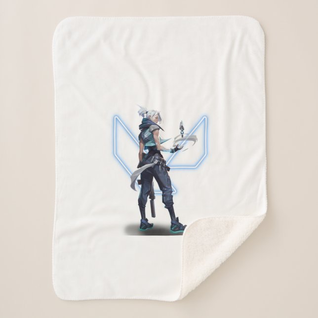 Valorant Jett Sherpa Blanket (Front)