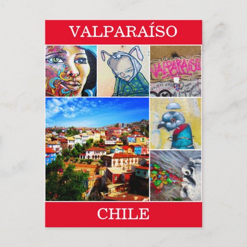 valparaso art scenes postcard