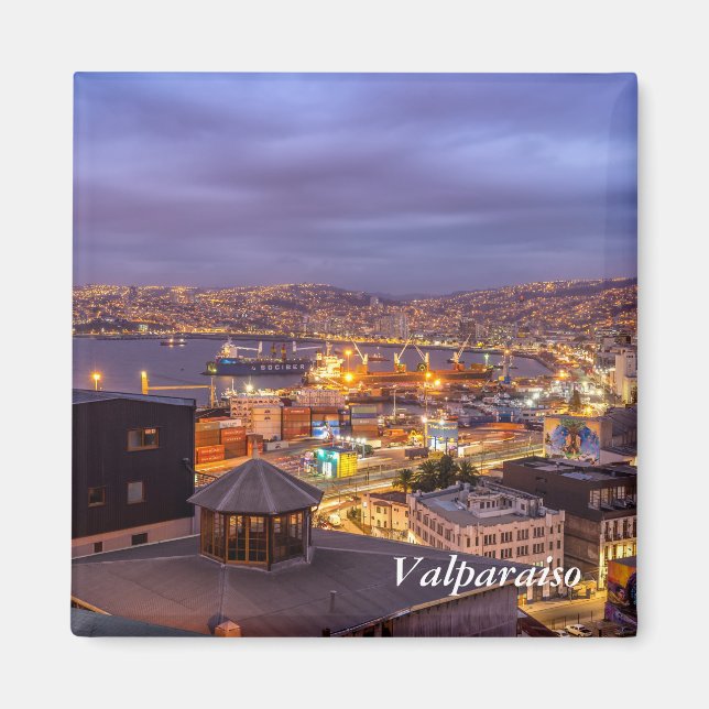 Valparaiso at Night Magnet (Front)