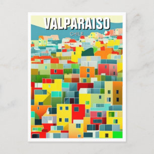 Valparaiso Chile Abstract Drawing Postcard