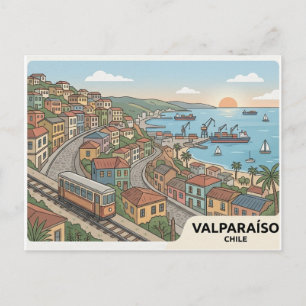 Valparaíso Chile Travel Postcard