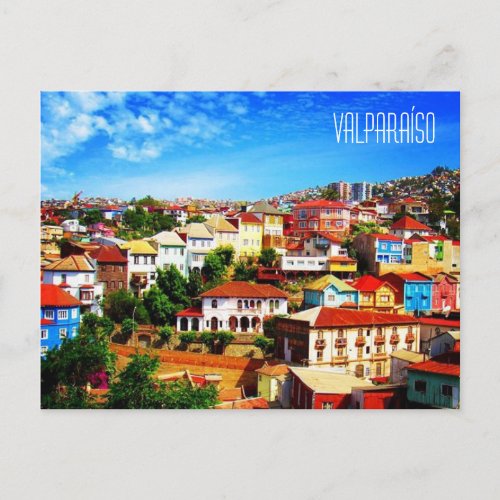 valparaso chile view postcard