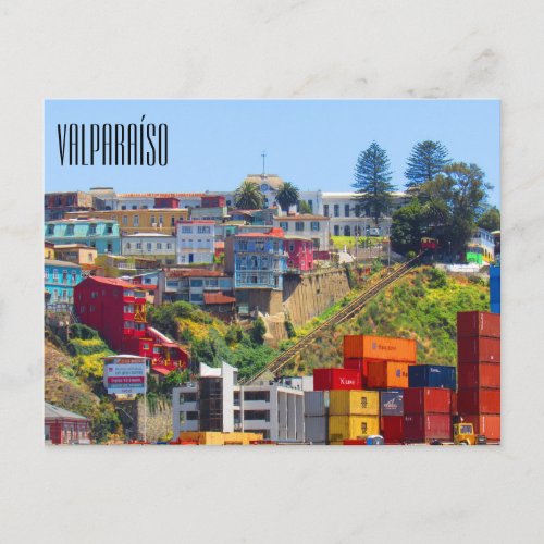 valparaso funicular postcard