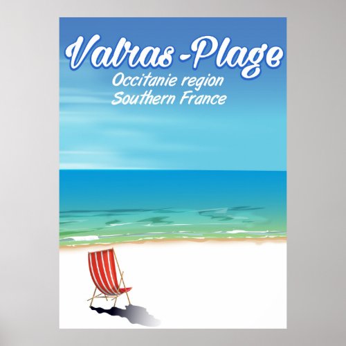 Valras_Plage France beach travel poster Poster
