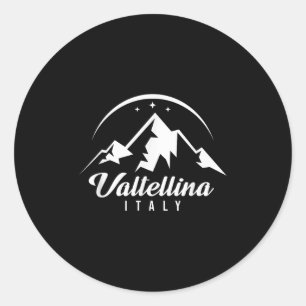 Valtellina Italy Ski Resort Skiing Snowboarding So Classic Round Sticker