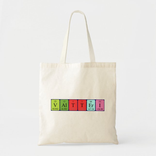 Valtteri periodic table name tote bag (Front)