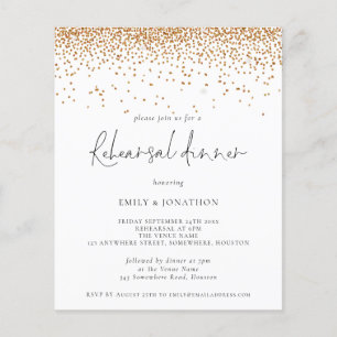 Value Gold Glitter Wedding Rehearsal Dinner Flyer
