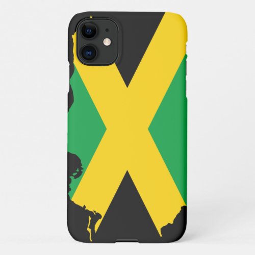 Value Map of Jamaica and Flag iPhone 11 Case