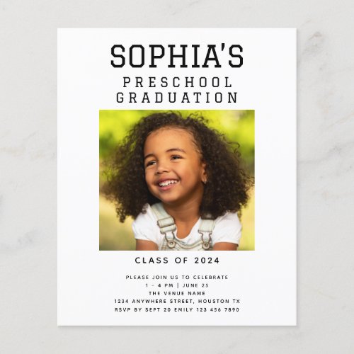 Value Minimalist Photo Preschool Graduation  Flyer