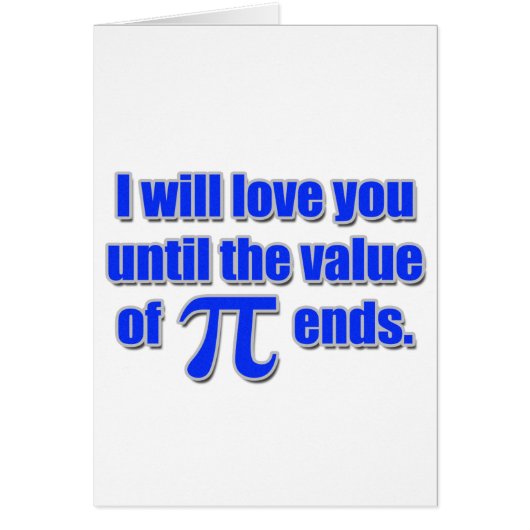 Value of Pi Love Cards (Front)