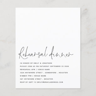 Value Script Black White Rehearsal Dinner Invite Flyer