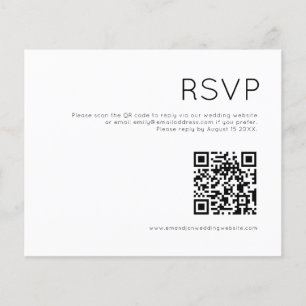 Value Simple QR Code  Wedding RSVP enclosure Flyer