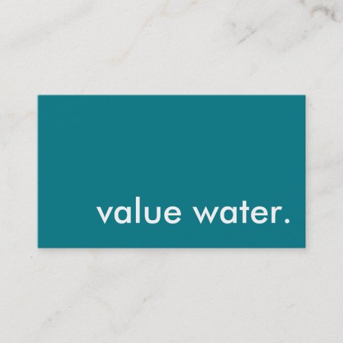 value water business card