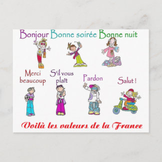 VALUES OF FRANCE.png Postcard